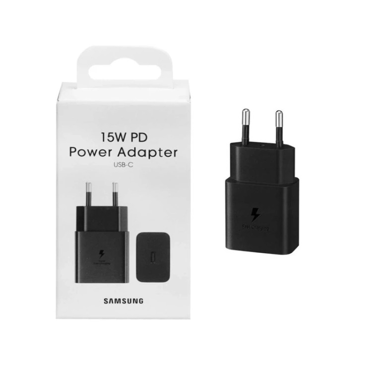 شارژر دیواری دو پین سامسونگ Samsung توان ۱۵W رنگ مشکی اصل چین سری HIS