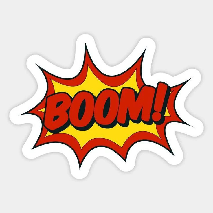 استیکر ضدآب برش خورده طرح تایپوگرافی BOOM سایز ۳ سانتی متر