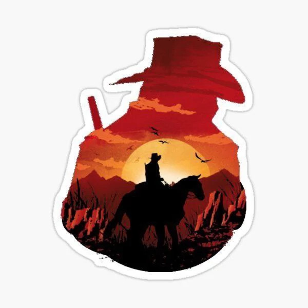 استیکر ضدآب برش خورده طرح بازی رد دد ریدمپشن Red Dead Redemption مدل ۳ سایز ۳ سانتی متر