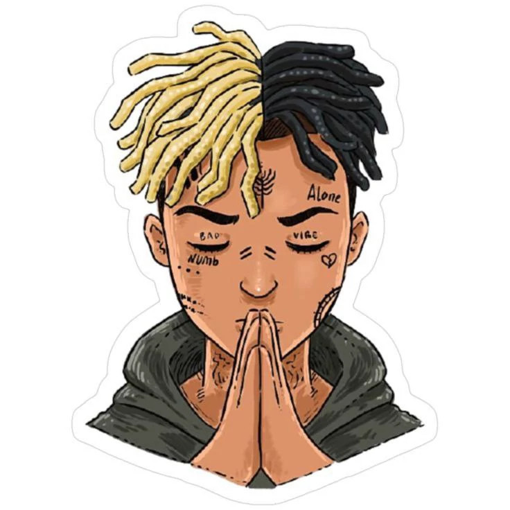 استیکر ضدآب برش خورده طرح ایکس تنتاسیون XXXTentacion سایز ۳ سانتی متر
