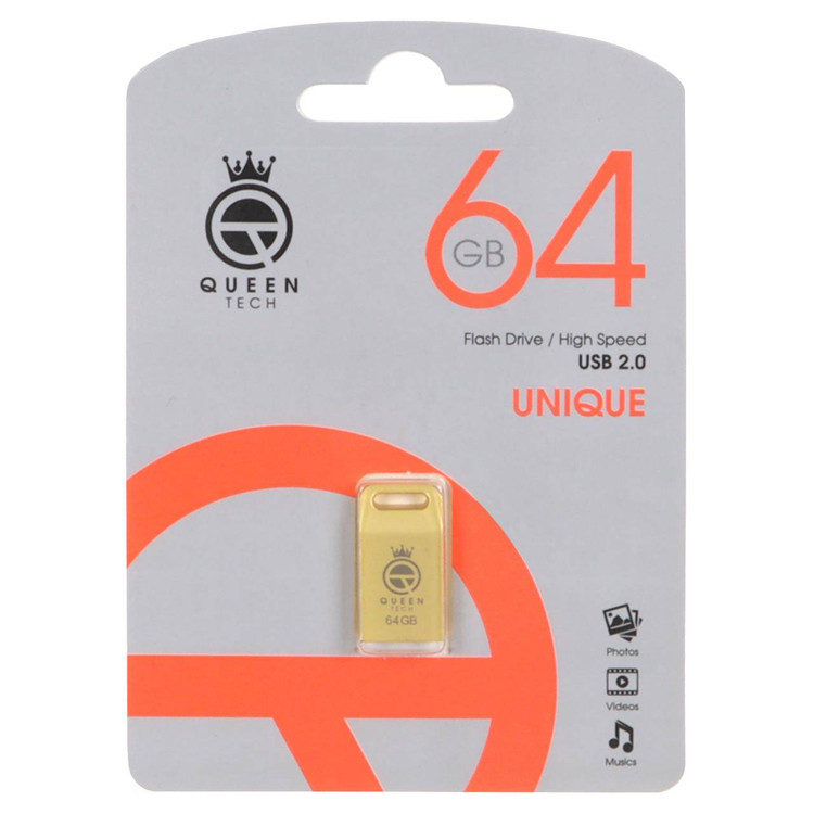 Queen UNIQUE USB۲ ۰ Flash Memory ۶۴GB گارانتی مادام العمر شرکت آی تین طلایی