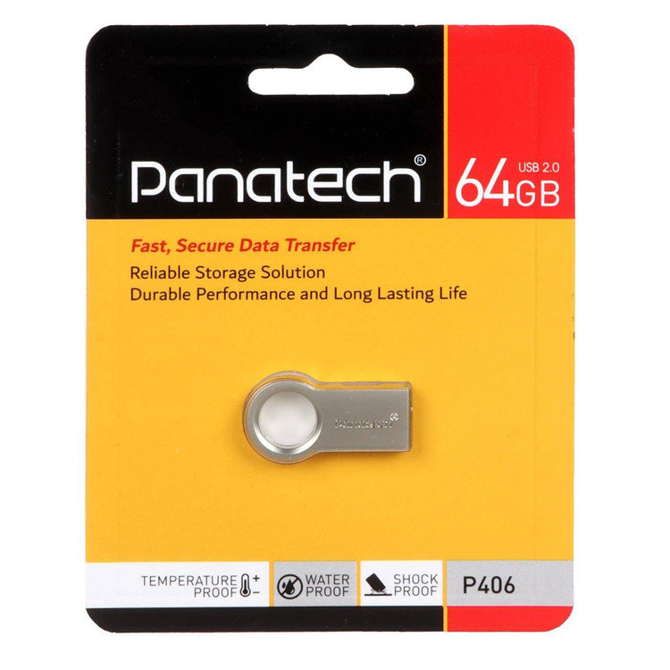 Panatech P۴۰۶ USB۲ ۰ Flash Memory ۶۴GB - نقره ای