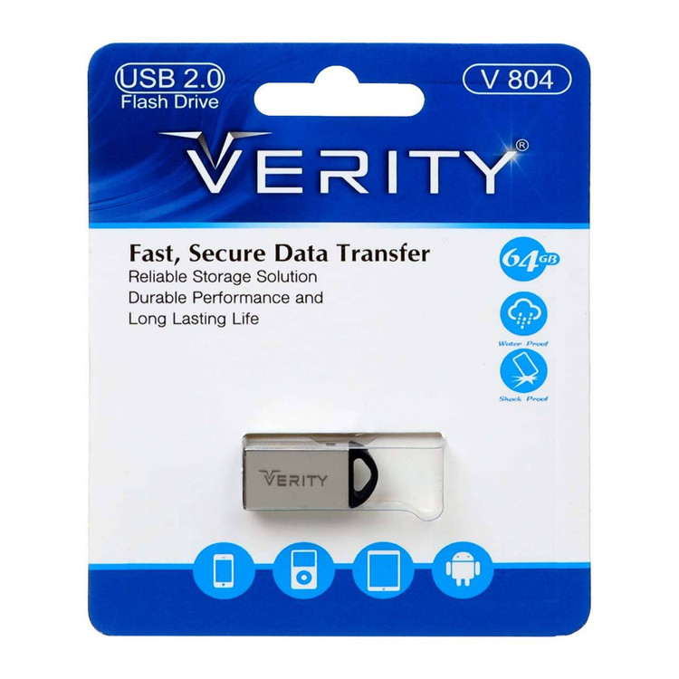 Verity V۸۰۴ USB۲ ۰ Flash Memory ۶۴GB - نقره ای