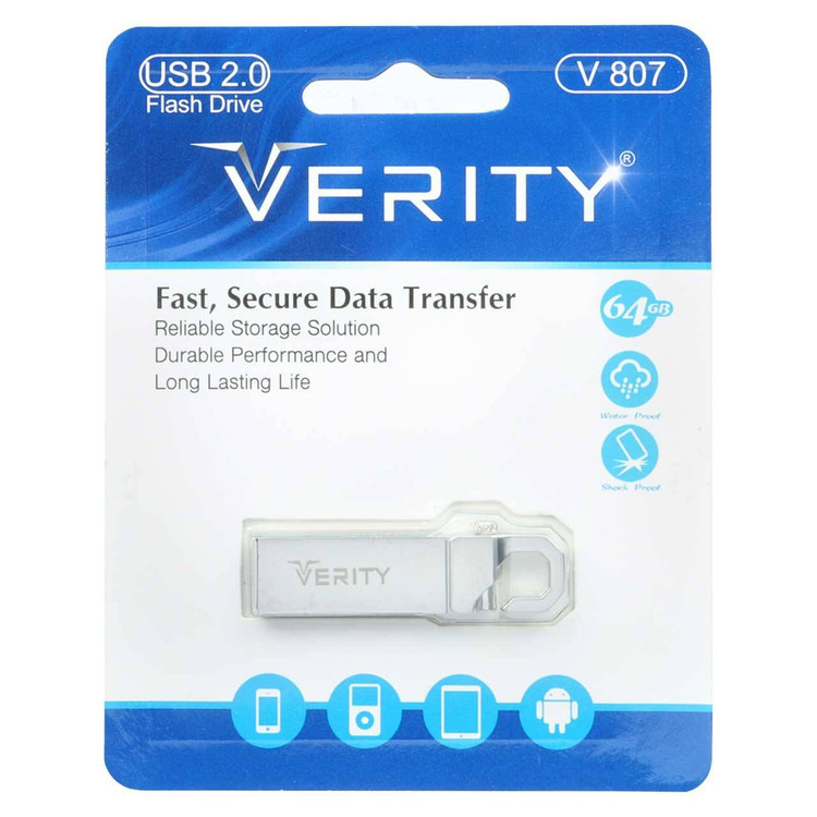 Verity V۸۰۷ USB۲ ۰ Flash Memory ۶۴GB نقره ای