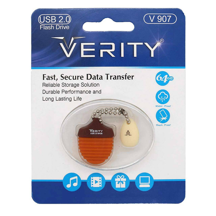 Verity V۹۰۷ USB۲ ۰ Flash Memory ۶۴GB قهوه ای