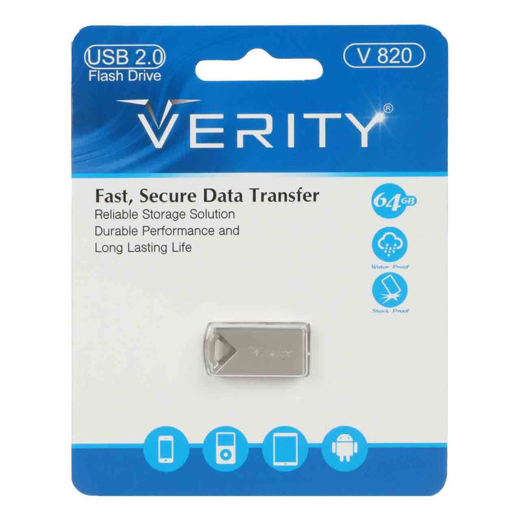 Verity V۸۲۰ USB۲ ۰ Flash Memory ۶۴GB نقره ای
