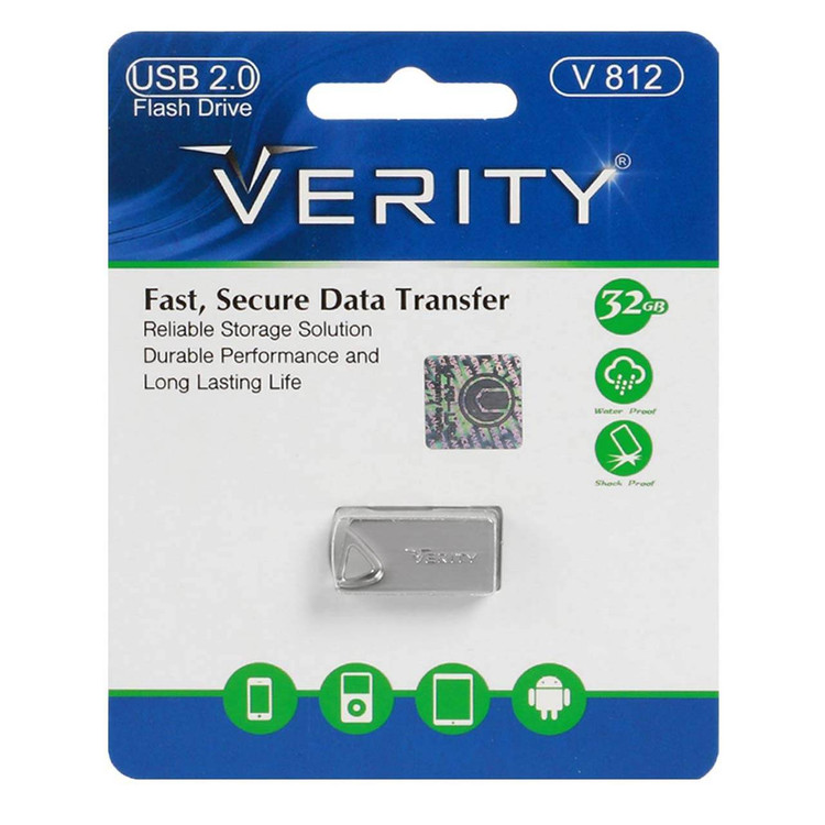 Verity V812 USB2.0 Flash Memory-32GB نقره ای
