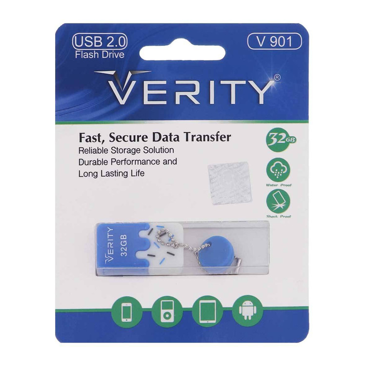 Verity V۹۰۱ USB۲ ۰ Flash Memory ۳۲GB - آبی و سفید