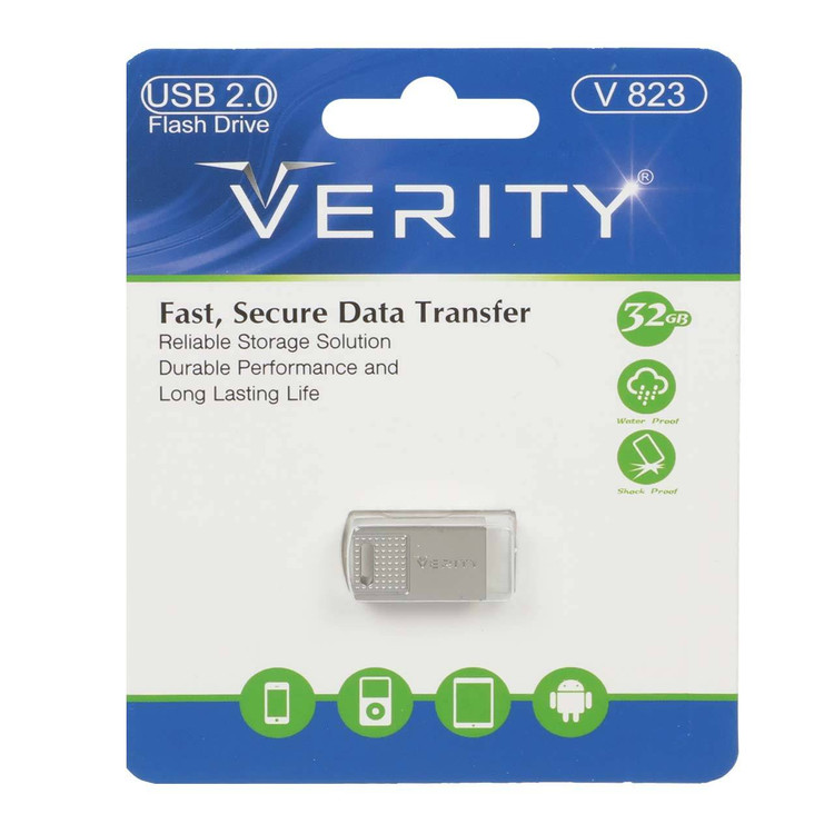 Verity V823 USB2.0 Flash Memory - 32GB نقره ای
