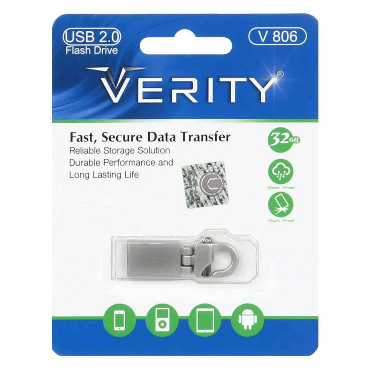 Verity V806 USB2.0 Flash Memory-32GB - نقره ای