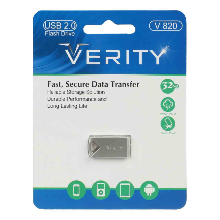 Verity V820 USB2.0 Flash Memory - 32GB - نقره ای