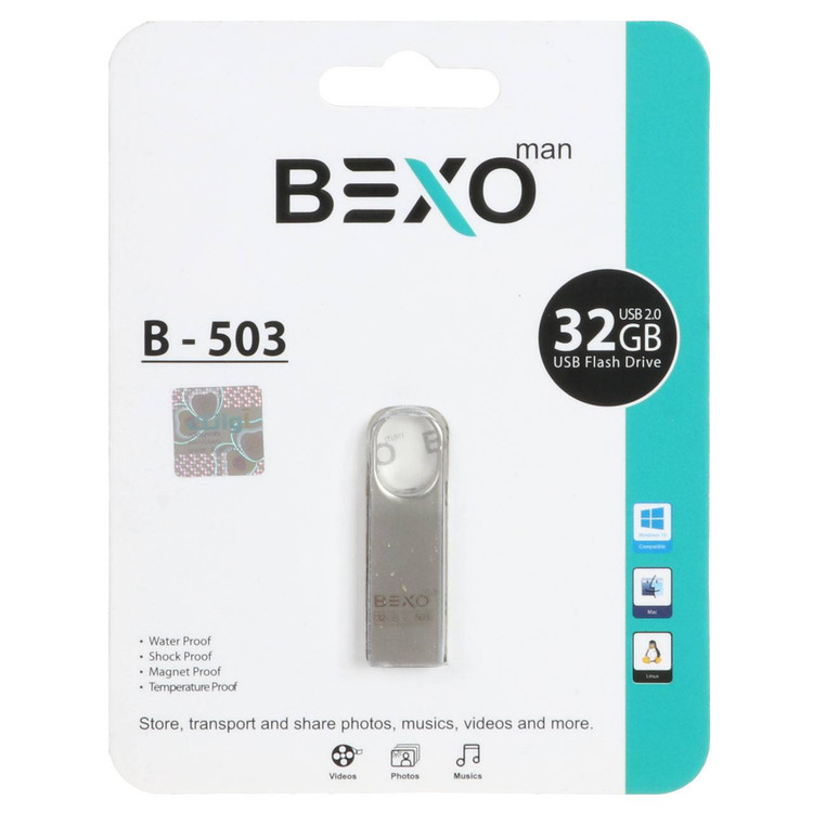 BEXO B-503 USB2.0 Flash Memory - 32GB نقره ای