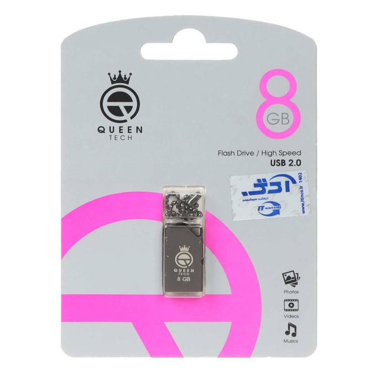 Queen Angle USB۲ ۰ Flash Memory ۸GB مشکی گارانتی مادام العمر شرکت آی تین