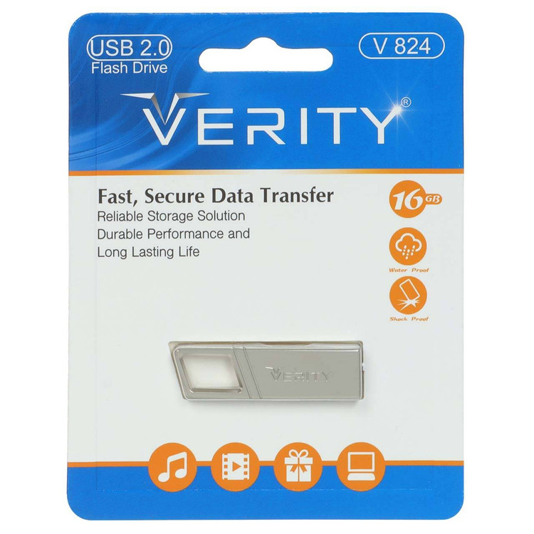 Verity V۸۲۴ USB۲ ۰ Flash Memory ۱۶GB - نقره ای