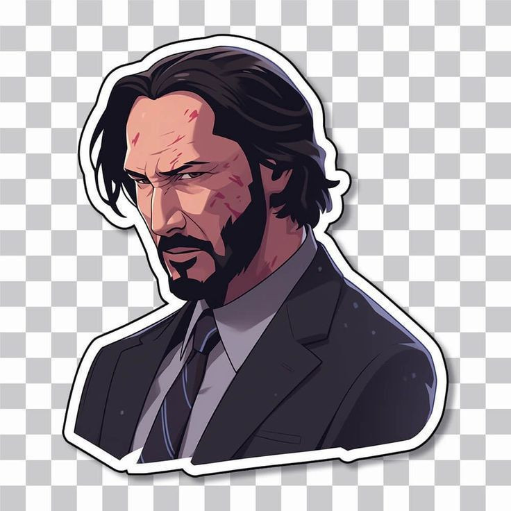 استیکر ضدآب برش خورده طرح جان ویک John Wick سایز ۳ سانتی متر