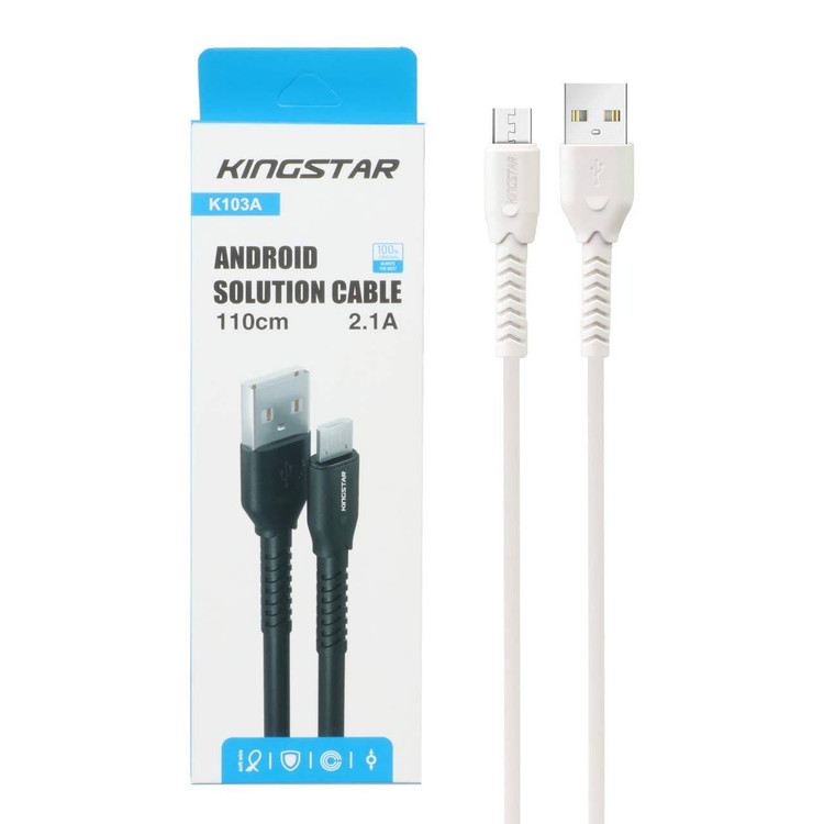 کابل شارژ اندروید KingStar مدل K103A - سفید