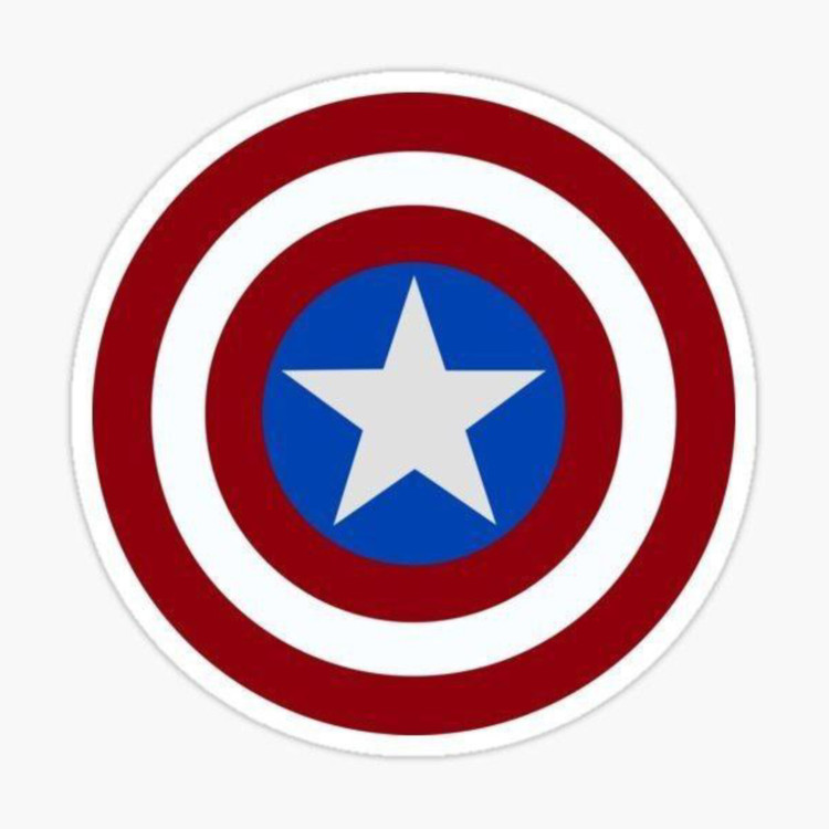 استیکر ضدآب برش خورده طرح سپر کاپیتان آمریکا Captain America سایز ۴ سانتی متر
