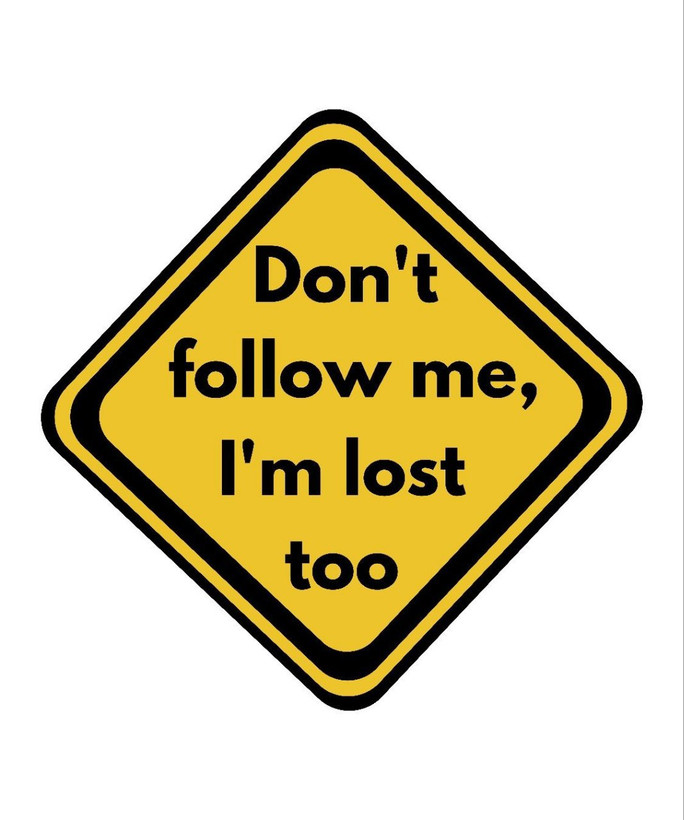 استیکر ضدآب برش خورده طرح تابلوی زرد Dont Follow Me سایز ۴ سانتی متر