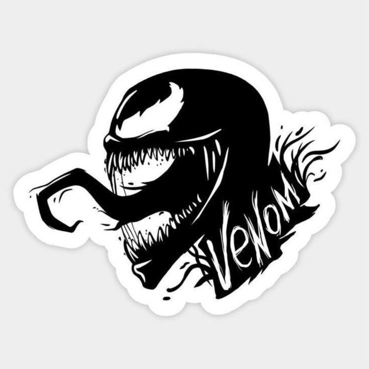 استیکر ضدآب برش خورده طرح چهره ونوم Venom سایز ۴ سانتی متر