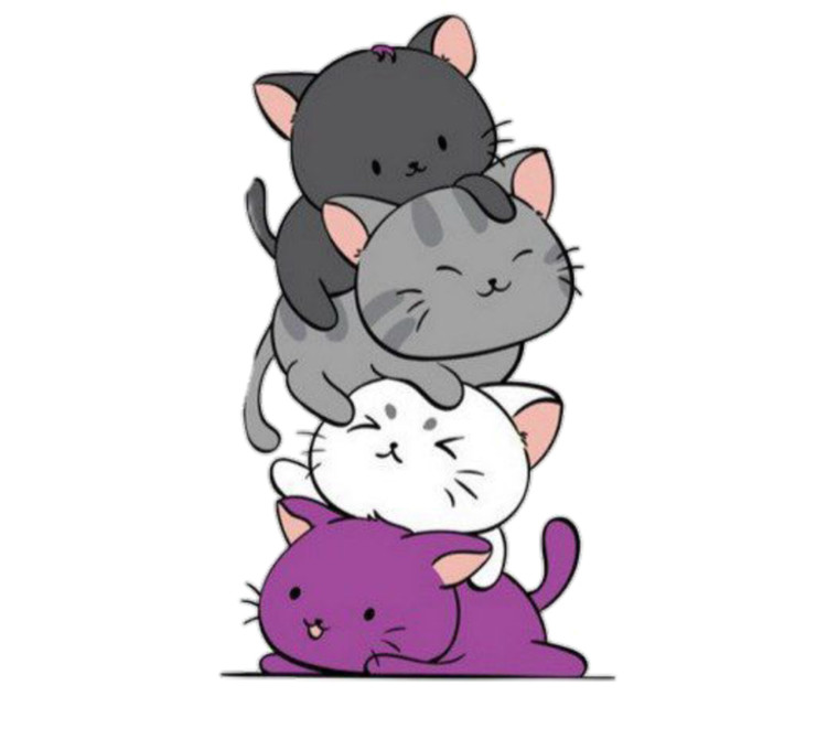 استیکر ضدآب برش خورده طرح فانتزی چهار گربه روی هم Cat Tower سایز 3 سانتی متر
