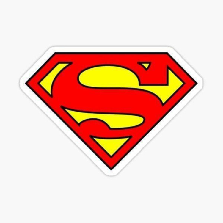 استیکر ضدآب برش خورده طرح لوگوی سوپرمن Superman زرد و قرمز سایز ۴ سانتی متر