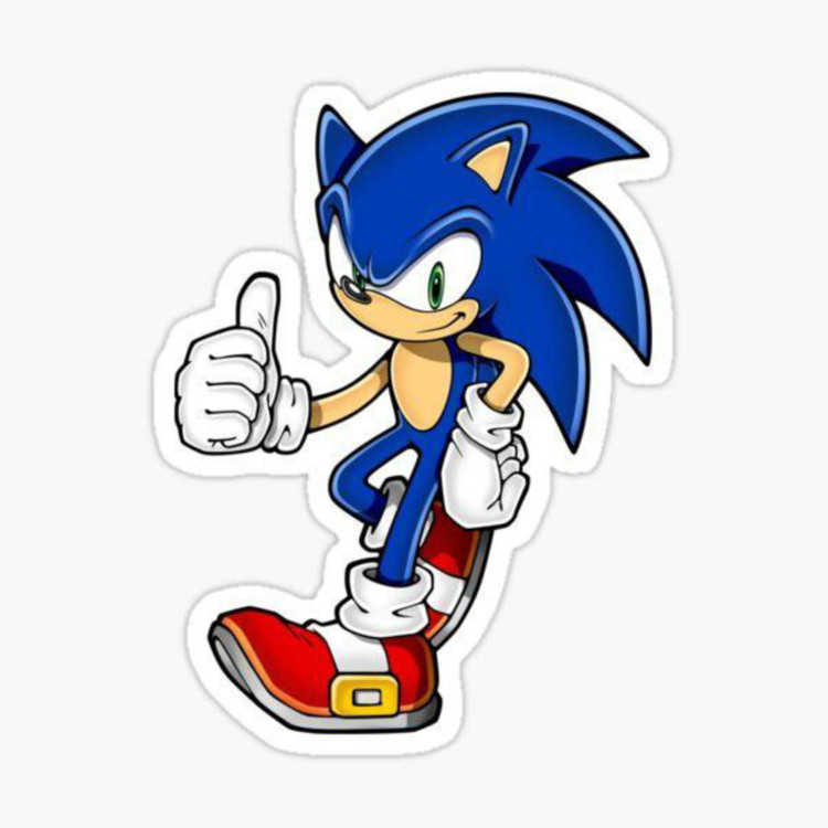 استیکر ضدآب برش خورده طرح شخصیت سونیک Sonic سایز ۳ سانتی متر