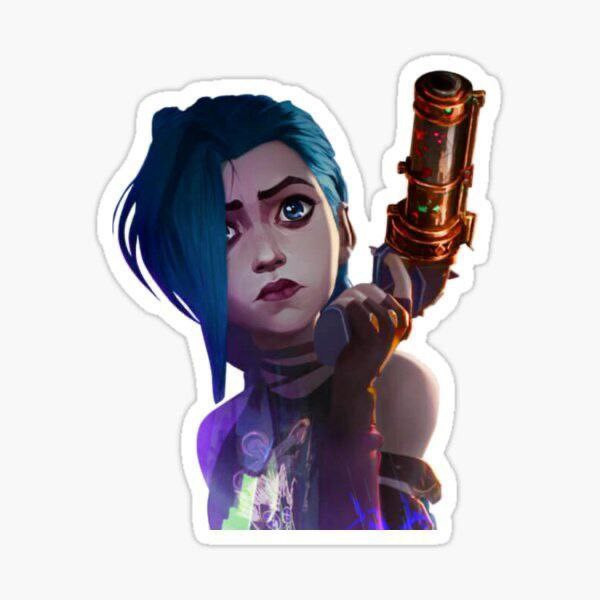 استیکر ضدآب برش خورده طرح شخصیت جینکس Jinx سریال آرکین سایز ۴ سانتی متر