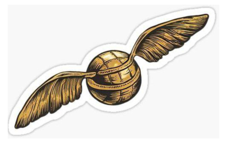 استیکر ضدآب برش خورده طرح گوی بالدار طلایی Golden Snitch سایز ۴ سانتی متر