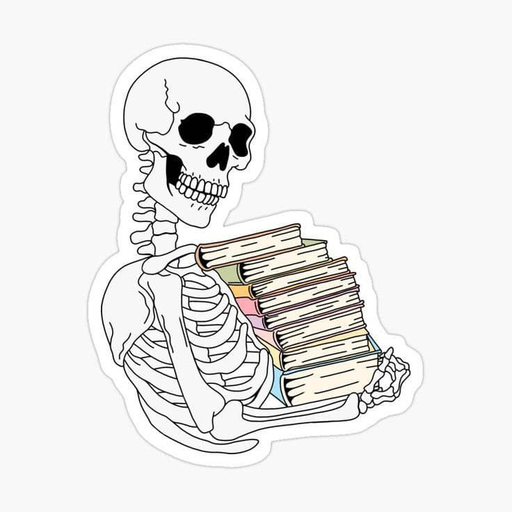 استیکر ضدآب برش خورده طرح قفسه سینه اسکلت Skeleton Ribs سایز ۴ سانتی متر