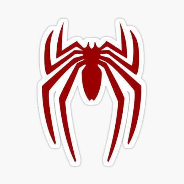 استیکر ضدآب برش خورده طرح لوگوی مرد عنکبوتی قرمز Spider Man سایز ۴ سانتی متر
