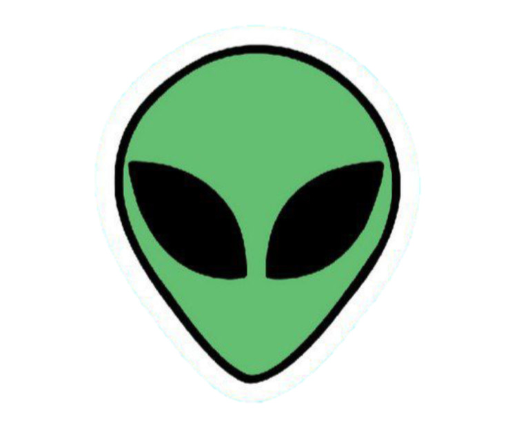 استیکر ضدآب برش خورده طرح صورت آدم فضایی سبز Alien سایز ۴ سانتی متر