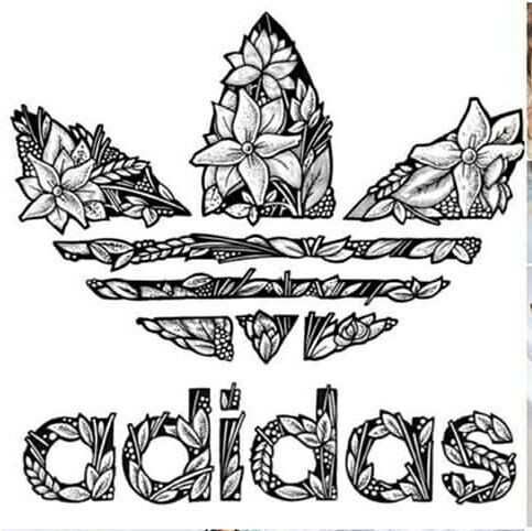 استیکر ضدآب برش خورده طرح لوگوی آدیداس گلدار Adidas سایز 6 سانتی متر