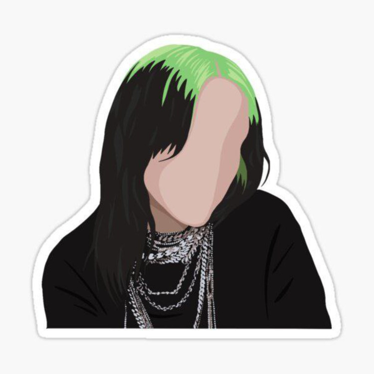 استیکر ضدآب برش خورده طرح بیلی آیلیش Billie Eilish سایز ۴ سانتی متر
