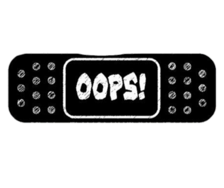 استیکر ضدآب برش خورده طرح تایپوگرافی Oops سایز ۴ سانتی متر