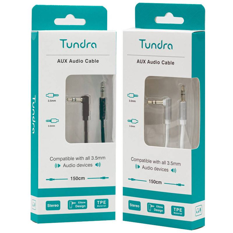 کابل صدا Tundra T10AUX150 AUX یکسر L طول 1.5 متر - مشکی