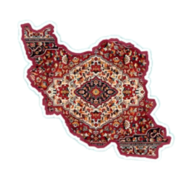 استیکر ضدآب برش خورده طرح نقشه ایران سایز ۳ سانتی متر