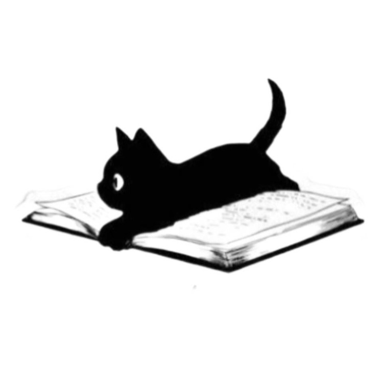 استیکر ضدآب برش خورده طرح گربه کتابخوان سایز4 سانتیمتر