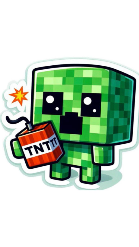 استیکر ضدآب برش خورده طرح کرایپر با TNT ۱ سایز 3سانتیمتر
