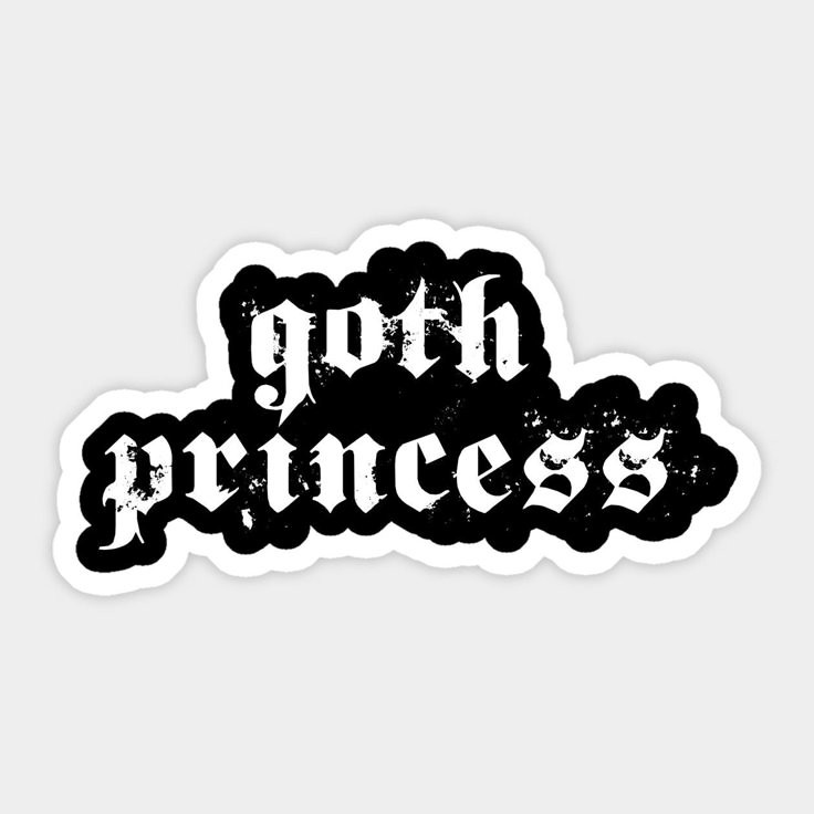 استیکر ضدآب برش خورده طرح عبارت Goth Princess ۲ سایز 5 سانتیمتر