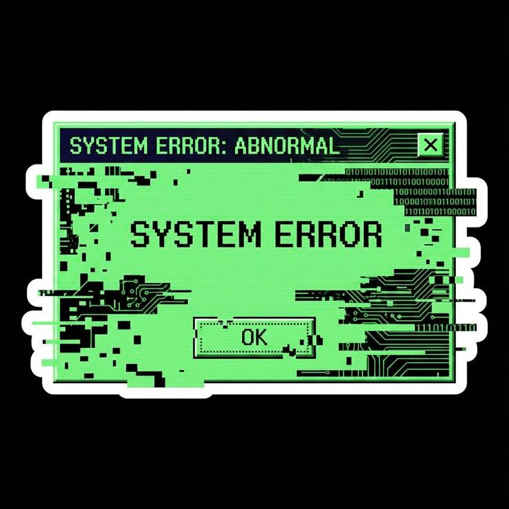 استیکر ضدآب برش خورده طرح خطای سیستم (System Error) سایز ۵ سانتیمتر