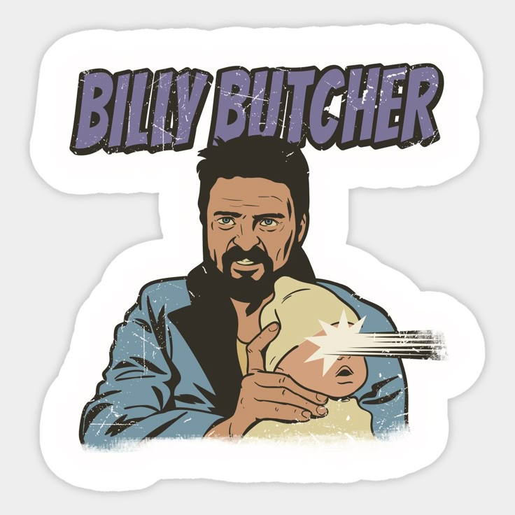 استیکر ضدآب برش خورده طرح بیلی بوچر (Billy Butcher) ۱ سایز ۵ سانتیمتر