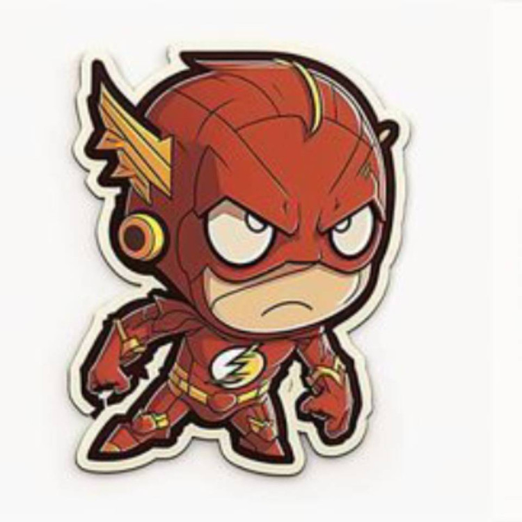 استیکر ضدآب برش خورده طرح فلش کارتونی (Chibi) سایز 4 سانتیمتر