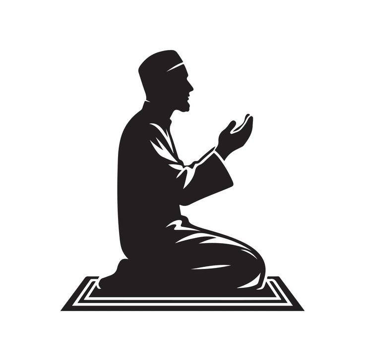 استیکر ضدآب برش خورده طرح شخص در حال نیایش سایز 4 سانتیمتر