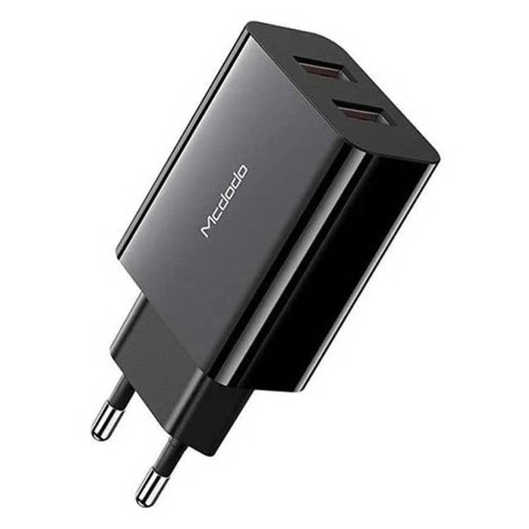 شارژر دیواری فست دو پورت Mcdodo مدل CH-8910 18W - مشکی (گارانتی متین)