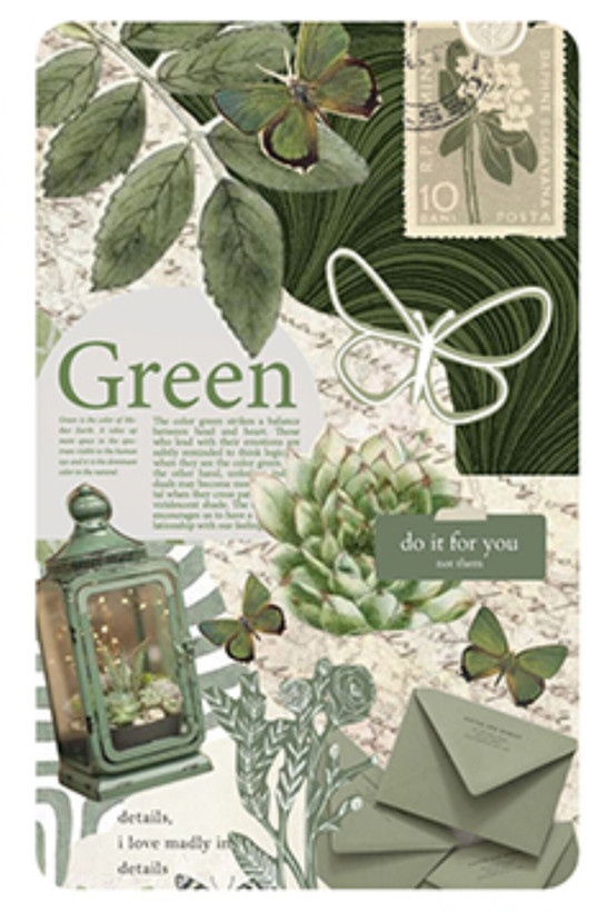 کارت استیکر برش خورده طرح زیباییشناسی سبز (Green Aesthetic)
