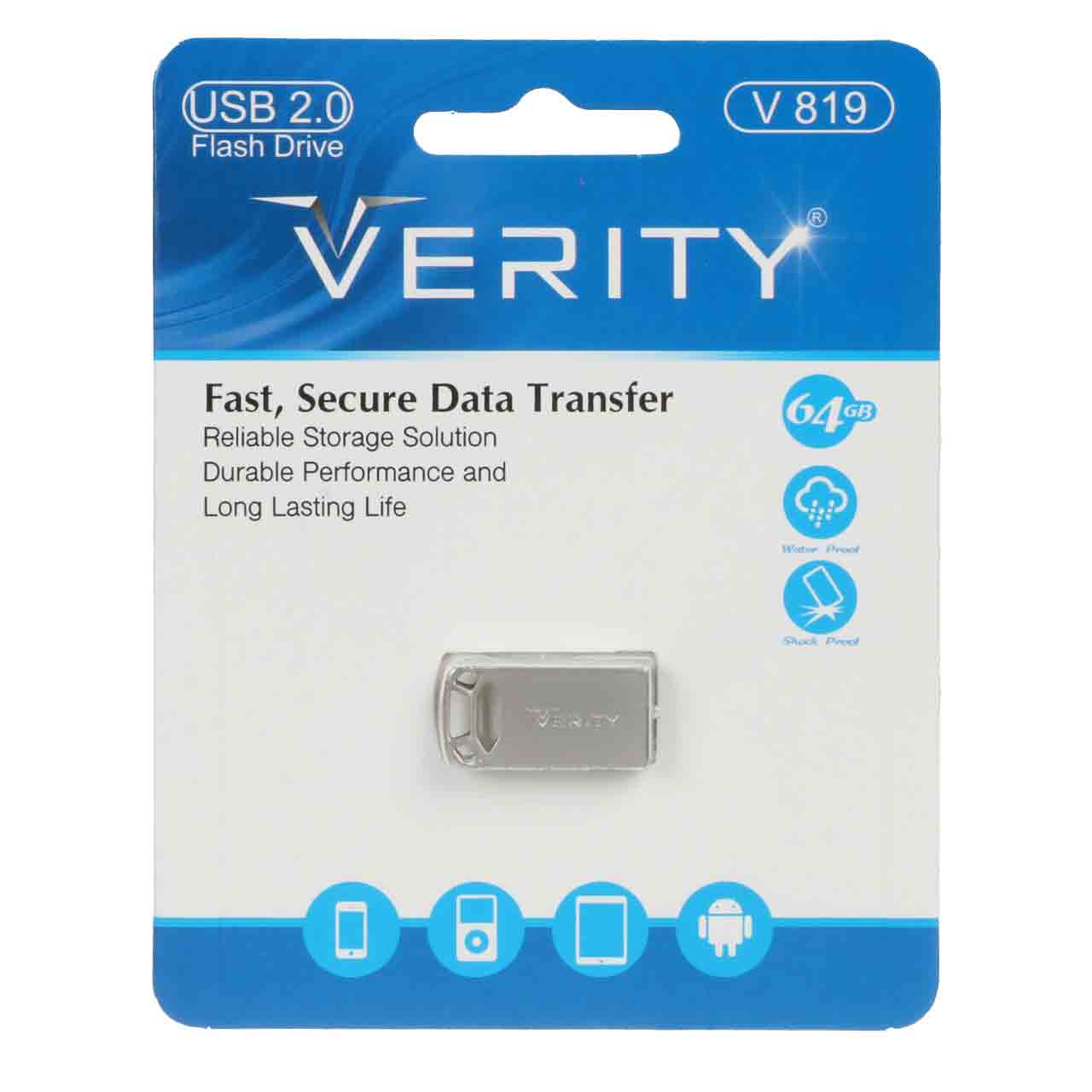 Verity V۸۱۹ USB۲ ۰ Flash Memory ۶۴GB نقره ای