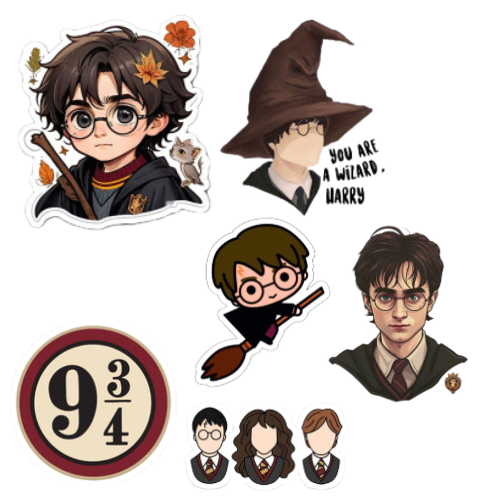 استیکر مدل Harry Potter بسته 8 عددی طرح  فیلم و فانتزی
