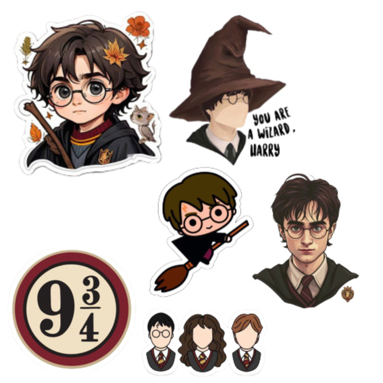 استیکر مدل Harry Potter بسته 6عددی طرح فیلم و فانتزی