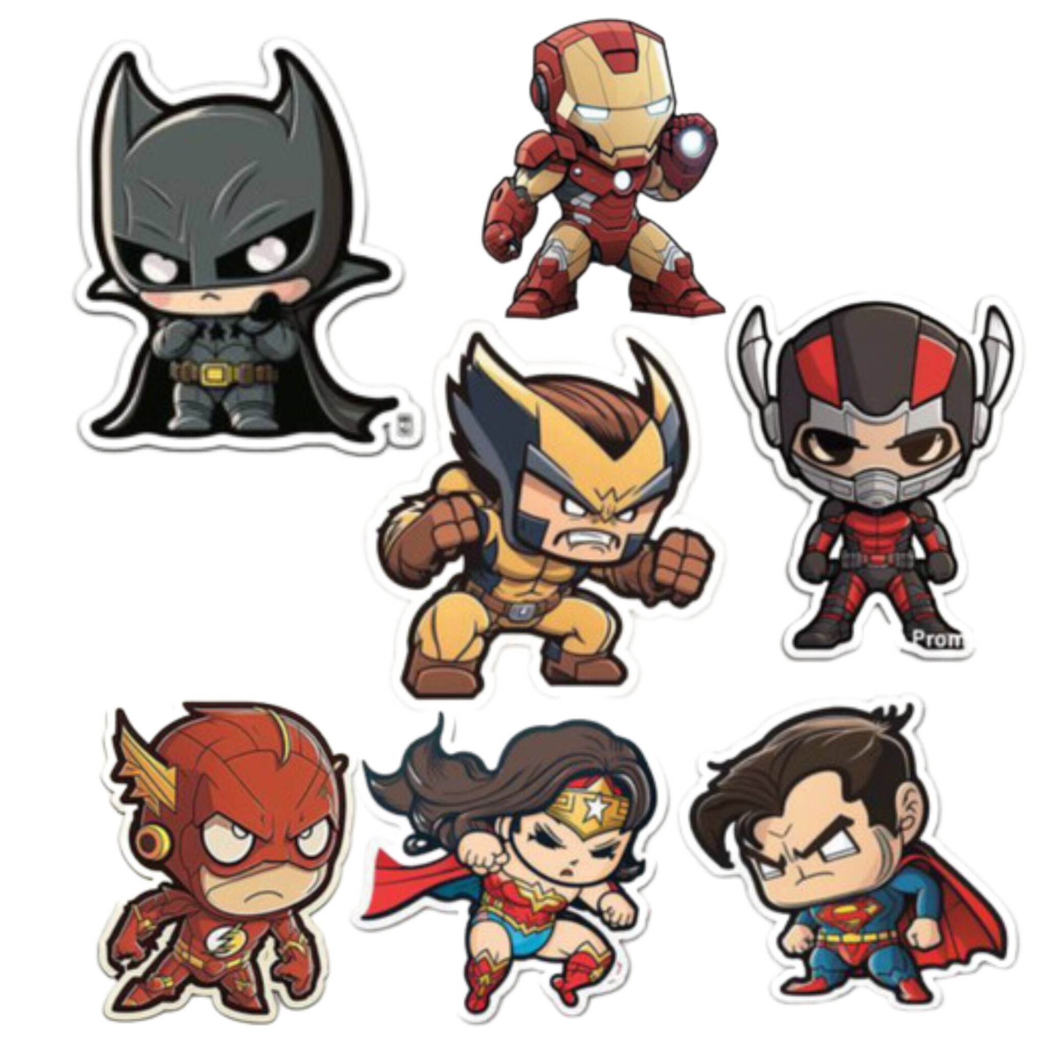 استیکر مدل Super Heroes بسته 7عددی طرح  ابرقهرمان