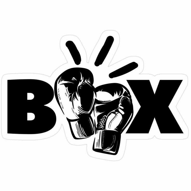 استیکر ضدآب برش خورده طرح بوکسور با نوشته BOX سایز ۵ سانتیمتر